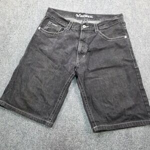 Avirex Mens 36 Black Denim‎ Jean Shorts Casual Cotton Jorts Baggy Y2K Wide Leg